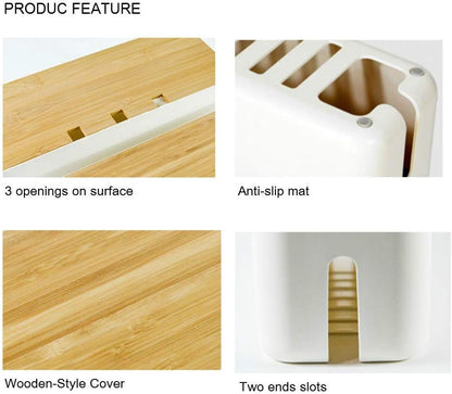 Cable Management Box| Power Stripe Organizer|Cord Organizer Box| Hide and Conceal Power Strips and Electrical Cords from TVs, Computers, and Desks| Keep Pets Safe