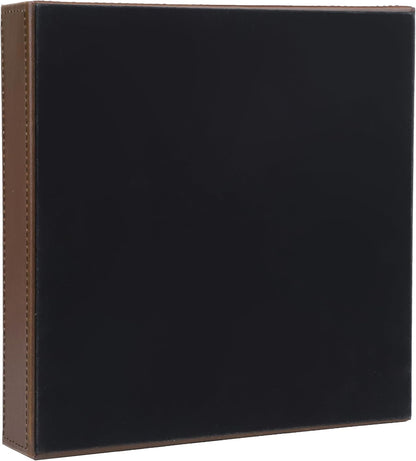 HofferRuffer Faux Leather Vanity Tray, Elegant Desktop Storage Organizer, Decorative Catchall for Perfume, Bathroom Valet, Nightstand or Dresser, Black, 10.2 x 8.4 x 1.8 Inches