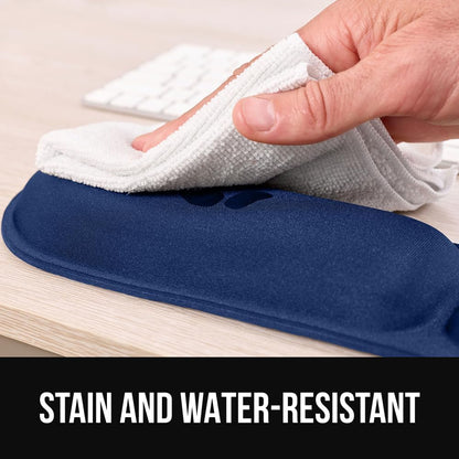 GORILLA GRIP Silky Memory Foam Wrist Rest for Computer Keyboard, Mouse, Ergonomic Design for Typing Pain Relief, Desk Pads Support Hand and Arm, Mousepad Rests, Stain Resistant, 2 Piece Pad, Black