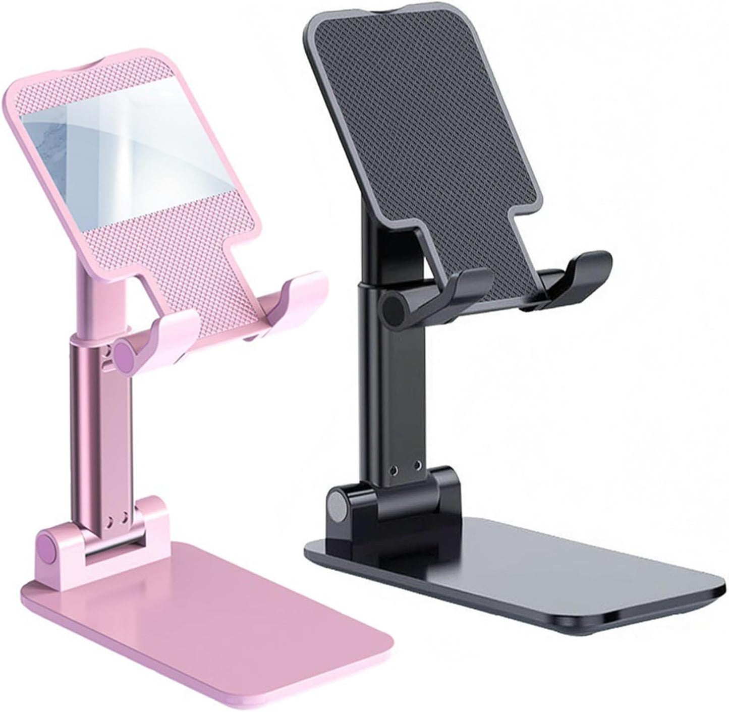 Meetuo 2 Pcs Cell Phone Stand, Adjustable Angle Height Phone Stand for Desk, Fully Foldable/Portable Phone Holder, Compatible for iPhone 16/15/14/13/12/Smartphones