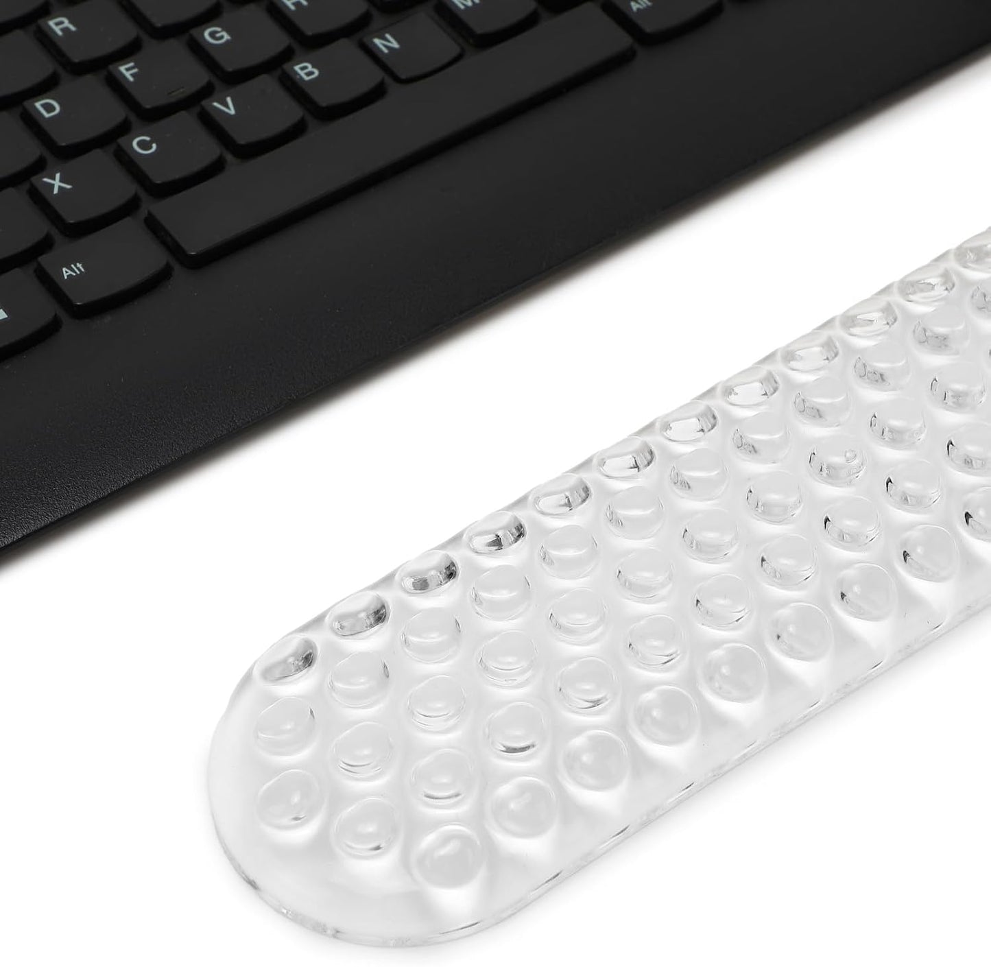 MEGREZ Clear Gel Wrist Rest for Keyboard and Mouse, Cute Crystal Gel WristRest, Ergonomic Wrist Rest Set, Cloud Wrist Rest Keyboard, Pink