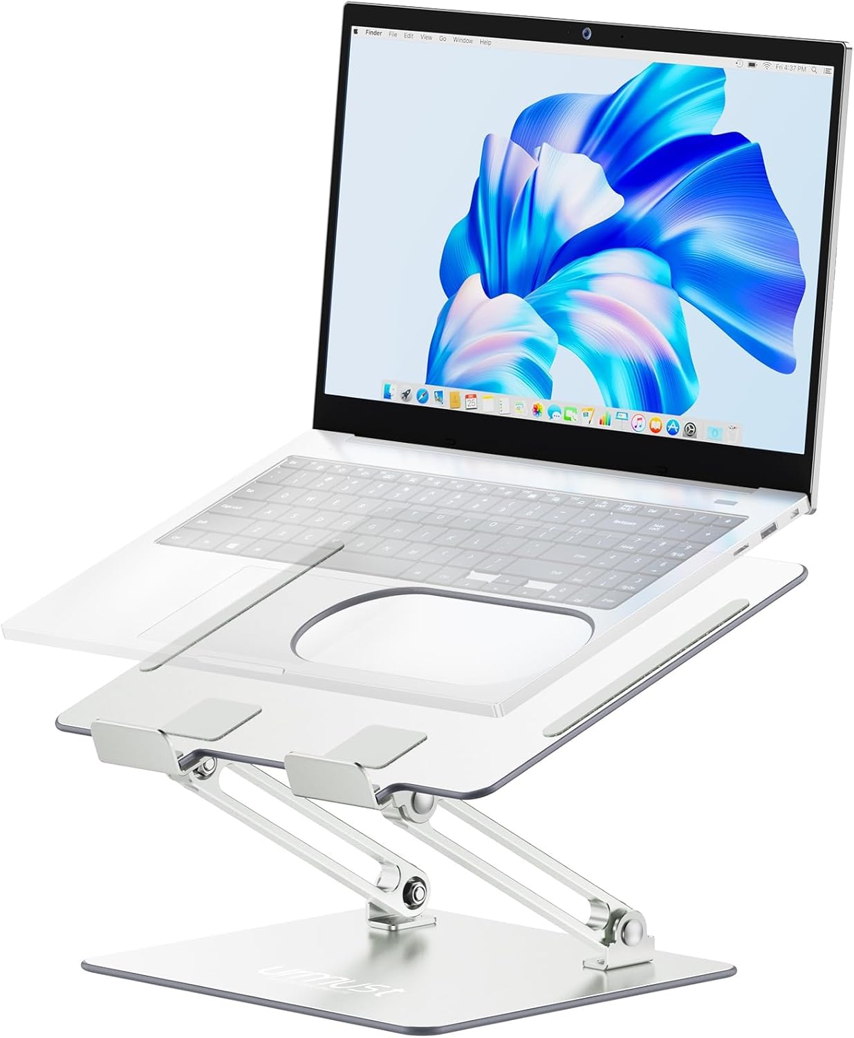 Urmust Adjustable Laptop Stand for Desk Aluminum Computer Stand for Laptop Riser Holder Notebook Stand Compatible with MacBook Air Pro Ultrabook All Laptops 11-17 inch (Black)