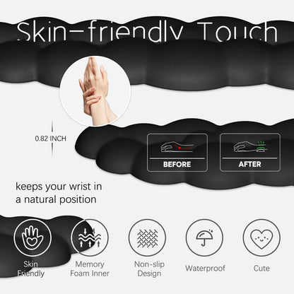 Cloud Wrist Rest Keyboard Palm Rest with Non-Slip Base for Computer Gaming Wrist Rest, YAMJUG Cloud Arm Rest Keyboard Wrist Pad Rainbow