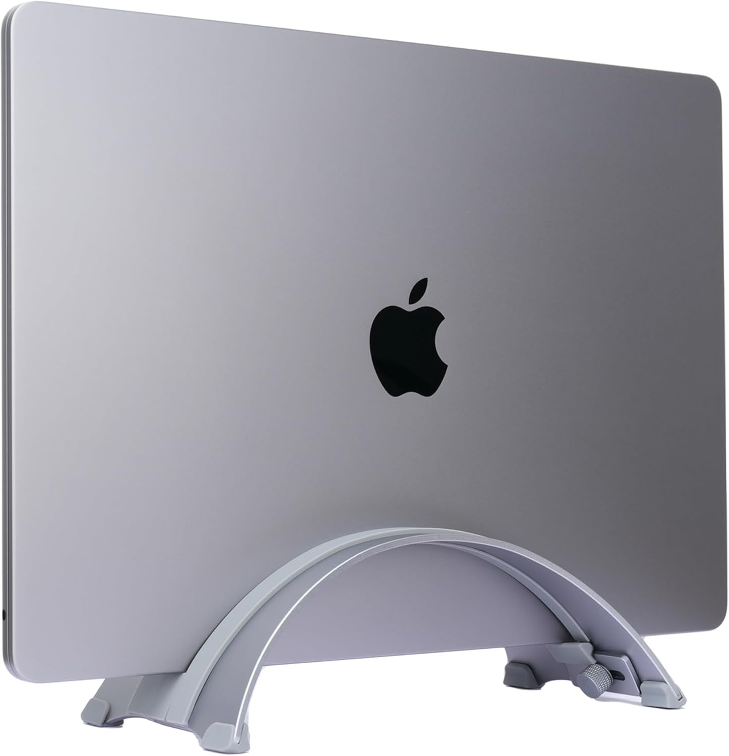 Adjustable Vertical Laptop Stand - 6061 Aluminum, CNC Precision, Anodized Finish, Fits All Laptops Including 17-inch, Ventilated Design, Anti-Slip Silicone Pads, ARC Shaped Stands