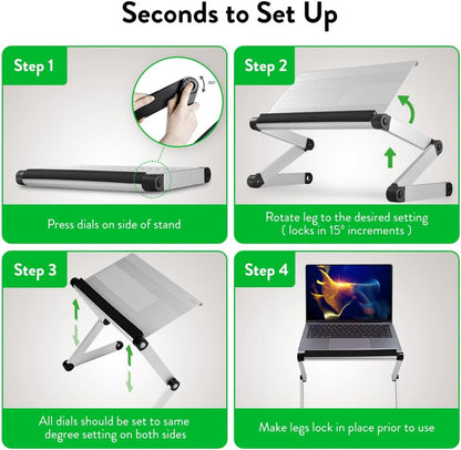 Uncaged Ergonomics Adjustable Book Holder, Tablet & Laptop Stand, Aluminum Portable Reading Stand for Textbooks & Cookbooks, Recipe Holder for Kitchen Counter, Silver