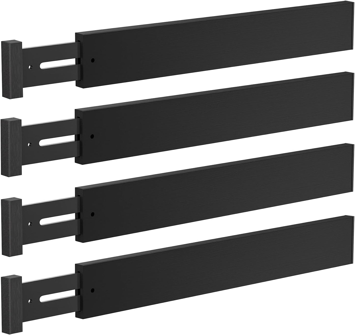 DUCOO 4 PCS Drawer Divider, 17"-22" Adjustable Bamboo Drawer Dividers Organizers, Expandable Separators for Kitchen, Clothes, Dressers, Home, Office