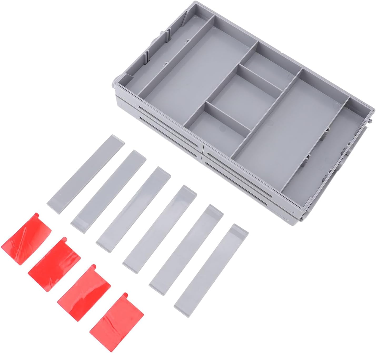 Sanpyl Drawer Organizer, Multi Layer Drawer Foldable Storage Box for Dresser Bathroom Kitchen Office, Expandable Folding Jewelry Organizer Tray (2 Layers)