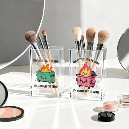 Everything is Figureoutable Acrylic Cosmetic Pencil Pen Holder Cup, Emotional Dumpster Fire Pencil Pen Holder Cup, Therapy Gifts, Mental Health Gifts for Women Colleague Boss Teacher