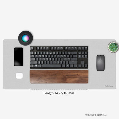 Faluber Wooden Wrist Rest, 14.3-inch Length and 20mm Thickness for Tenkeyless Keyboard, Walnut Wood Palm Rest, Ergonomic Design for Mechanical Gaming Keyboard, Stain Resistant (Medium, Walnut Wood)