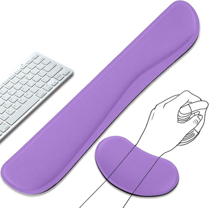 Keyboard Wrist Rest and Mouse Wrist Rest Set - Ergonomic Memory Foam Wrist Cushion - for Wrist Support on Computer, Laptop, Office, Playing Games, Typing Relieves Wrist Pain Black
