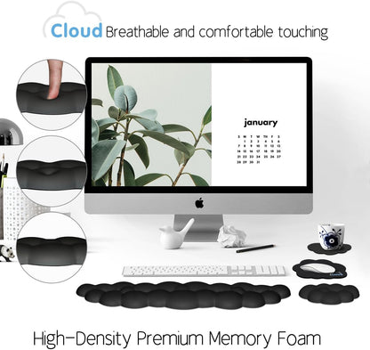 Cloud Wrist Rest Keyboard Palm Rest with Non-Slip Base for Computer Gaming Wrist Rest, YAMJUG Cloud Arm Rest Keyboard Wrist Pad Rainbow