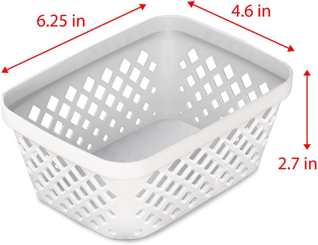 Glad Plastic Storage Basket Set - Multipurpose Drawer Trays, Kitchen Pantry Containers, and Bathroom Bins - 6 Pack Medium Organizers, Grey