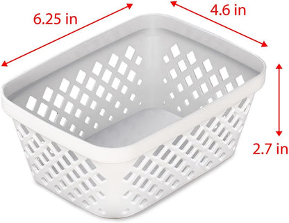 Glad Plastic Storage Basket Set - Multipurpose Drawer Trays, Kitchen Pantry Containers, and Bathroom Bins - 6 Pack Medium Organizers, Grey