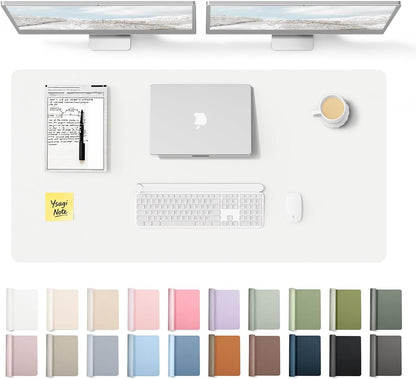 YSAGi Leather Desk Protector, Office Mat, Large Mouse Mat, Non-Slip PU Leather Blotter, Laptop Pad, Waterproof Writing Pad for Office and Home (Light Pink, 23.6" x 13.8") - Colors B