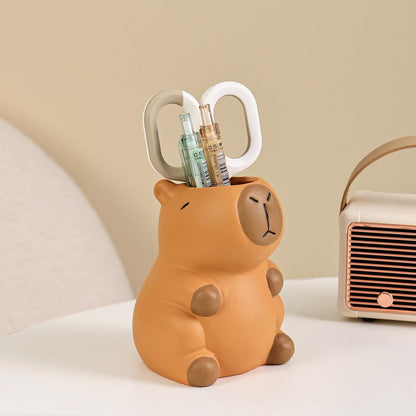 Pen Holder for Desk, Ceramic Capybara Cute Pencil Holder, Makeup Brush Holder, Desktop Organizer Storage Pen Cup for Office Home Decor