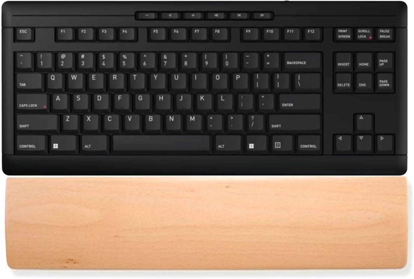 HomeDo Wooden Wrist Rest for Mechanical Keyboards, Support pad for Palm, Ergonomic Rest for Typing and Gaming,Palm Rest,Hand Rest (Beech,14.17”x3.15”(87 Key 80%))