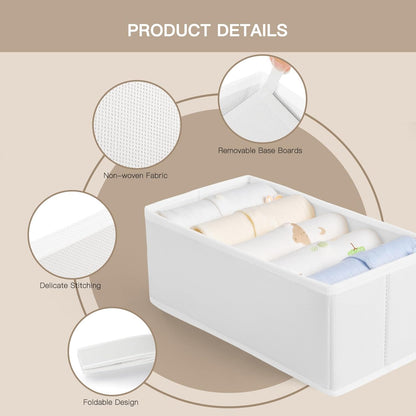 Criusia Drawer Organizer Clothes, 10 Pack Dresser Organizer for Baby Clothes, Underwear, Sock- Foldable Closet Organization and Storage Dividers Bins for Nursery, Bedroom (Beige)
