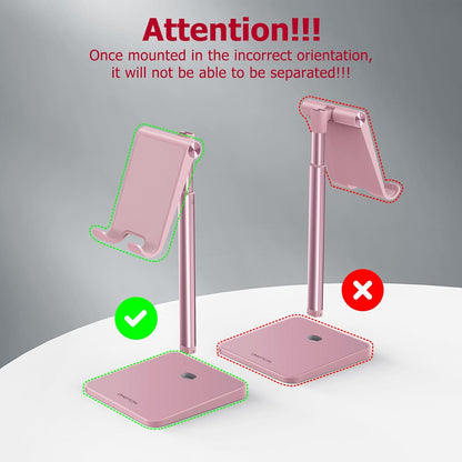 OMOTON Cell Phone Stand, Adjustable Angle Height Desk Phone Dock Holder for iPhone Air 17 Pro Max/Plus/XS/XR, Samsung Galaxy S20 / S10 / S9 / S8 and Other Phones (3.5-7.0-Inch)