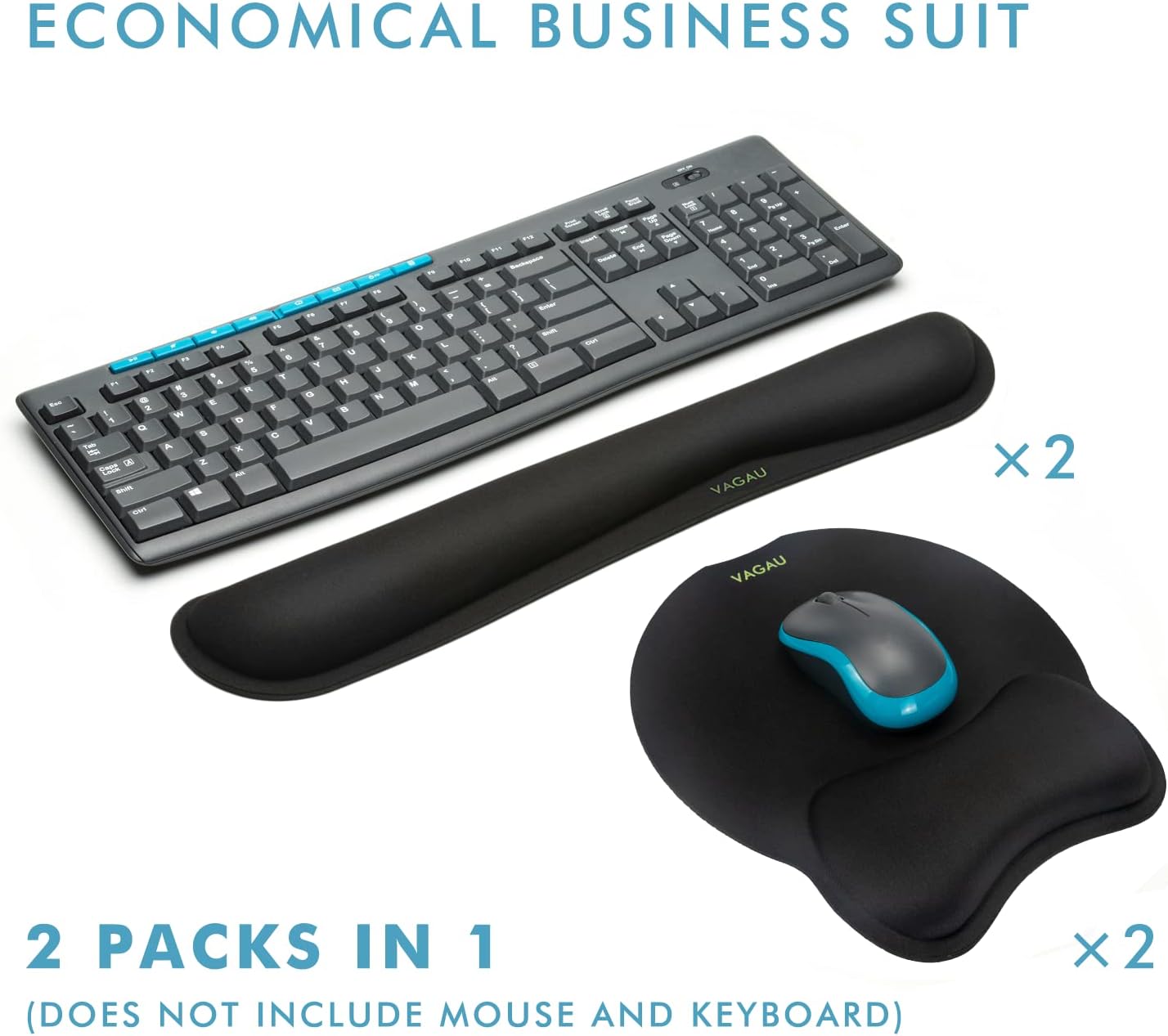 Comfy Mee Premium Memory Foam Keyboard and Mouse Wrist Rest Pads Set- for Comfortable Typing &Wrist Pain Relief (Pack of 2)