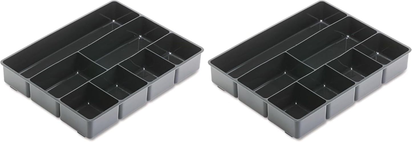 Rubbermaid Extra Deep Desk Drawer Director Tray, Plastic, 11.875 x 15 x 2.5 Inches, Black