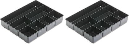 Rubbermaid Extra Deep Desk Drawer Director Tray, Plastic, 11.875 x 15 x 2.5 Inches, Black