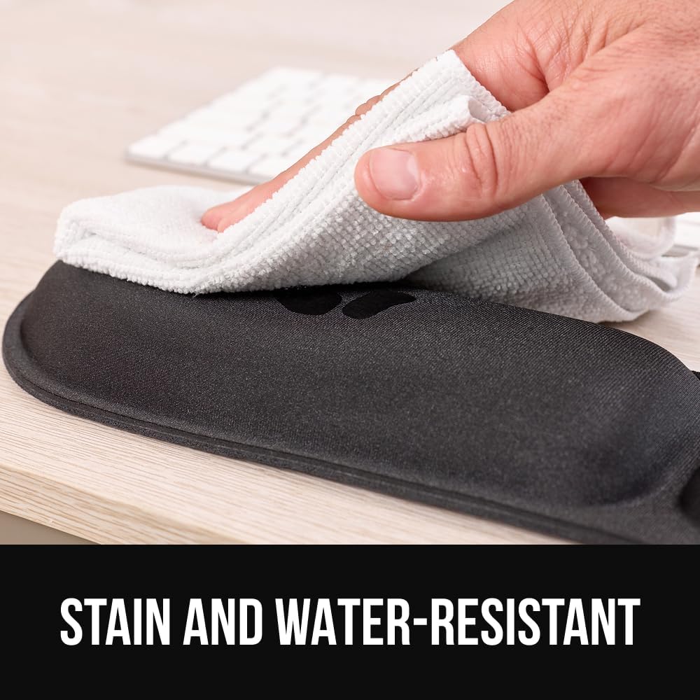 GORILLA GRIP Silky Memory Foam Wrist Rest for Computer Keyboard, Mouse, Ergonomic Design for Typing Pain Relief, Desk Pads Support Hand and Arm, Mousepad Rests, Stain Resistant, 2 Piece Pad, Black