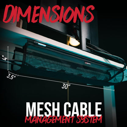 Gator Frameworks Metal Cable Management System - Mounts Under Desk for a Clutter Free Space with 1" Sapced Slots and (6) Cable Ties, (GFW-CBLMGM-MTL)