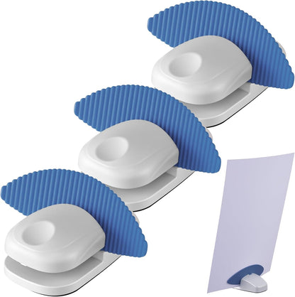 Faccito 3 Pcs Paper Holder Stand for Typing Non-Slip Mat Desktop Folder Document Holder with Anti-Slip Pads Portable Copy Stand Desktop Clamp for A4 Paper Office Reading (White,Blue,Red)