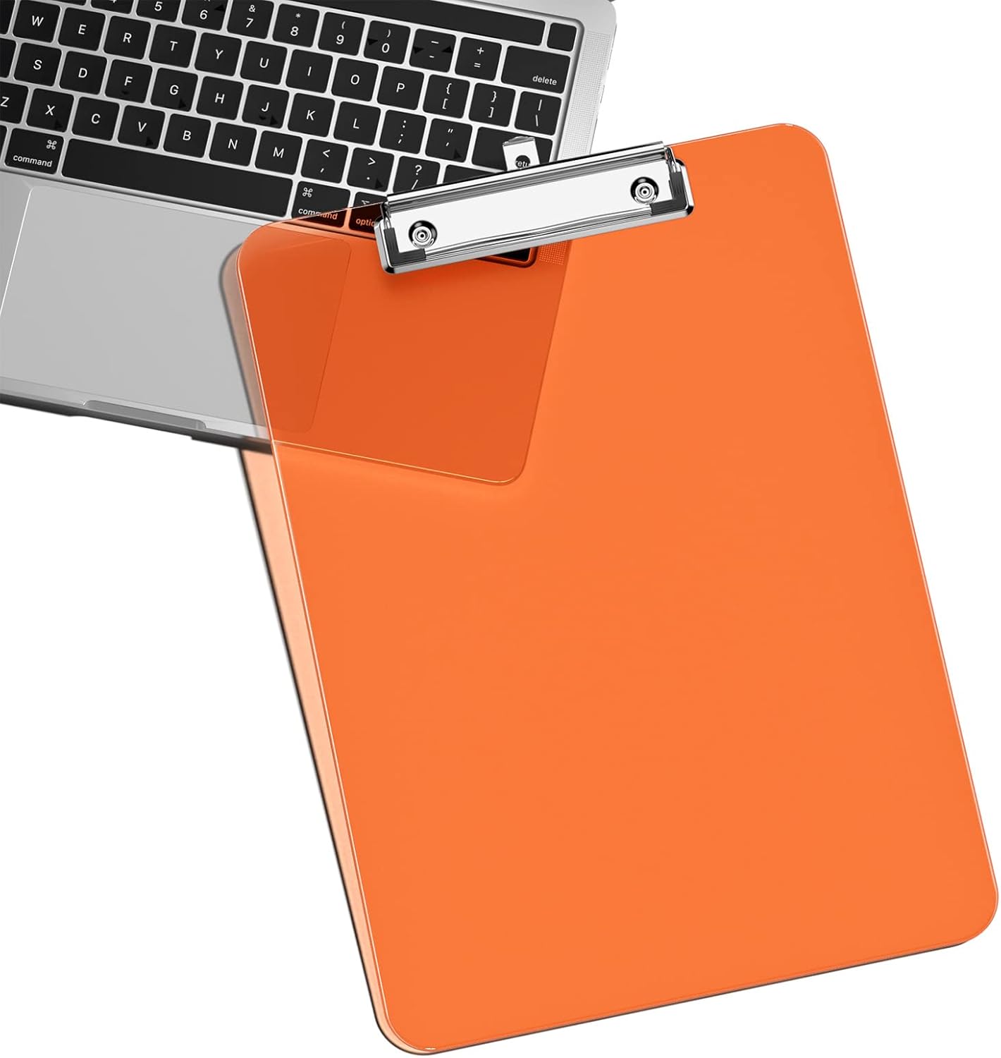 Rimilak 8.5 x 11 Plastic Clipboards Set of 2, Low Profile Metal Clip, Translucent Board, 12.5 x 9 in Letter Size, Office Supply, Back to School, Purple