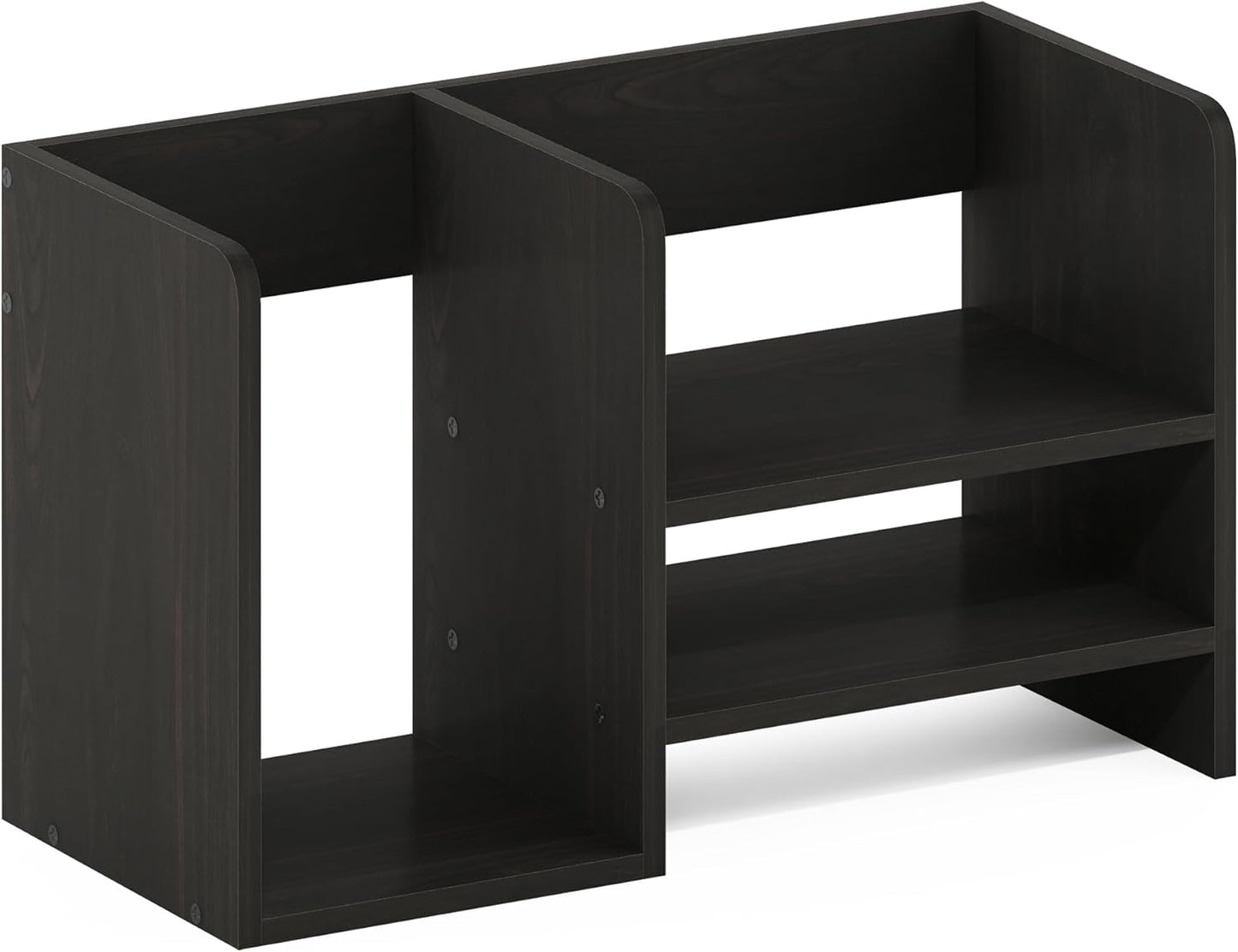 Furinno Classic Desk Organizers and Accessories, 2-Tier Monitor Riser, Office Organization, Desk Top Book Shelf, for Office Supplies, Office Desk Accessories, Dark Espresso