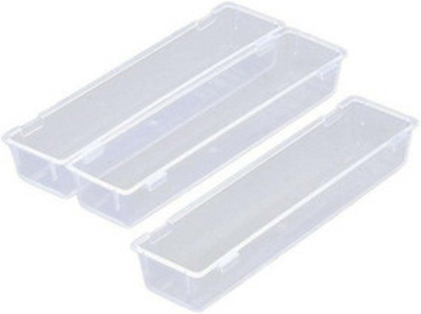 JapanBargain, Japanese Drawer Organizers Set of 3, Utensil Tray for Fork Spoon Chopstick Knife, Silverware Organizer, Tool Tray, Cosmetic and Stationery Organizer, Made in Japan