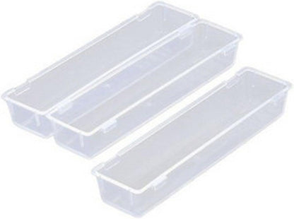 JapanBargain, Japanese Drawer Organizers Set of 3, Utensil Tray for Fork Spoon Chopstick Knife, Silverware Organizer, Tool Tray, Cosmetic and Stationery Organizer, Made in Japan