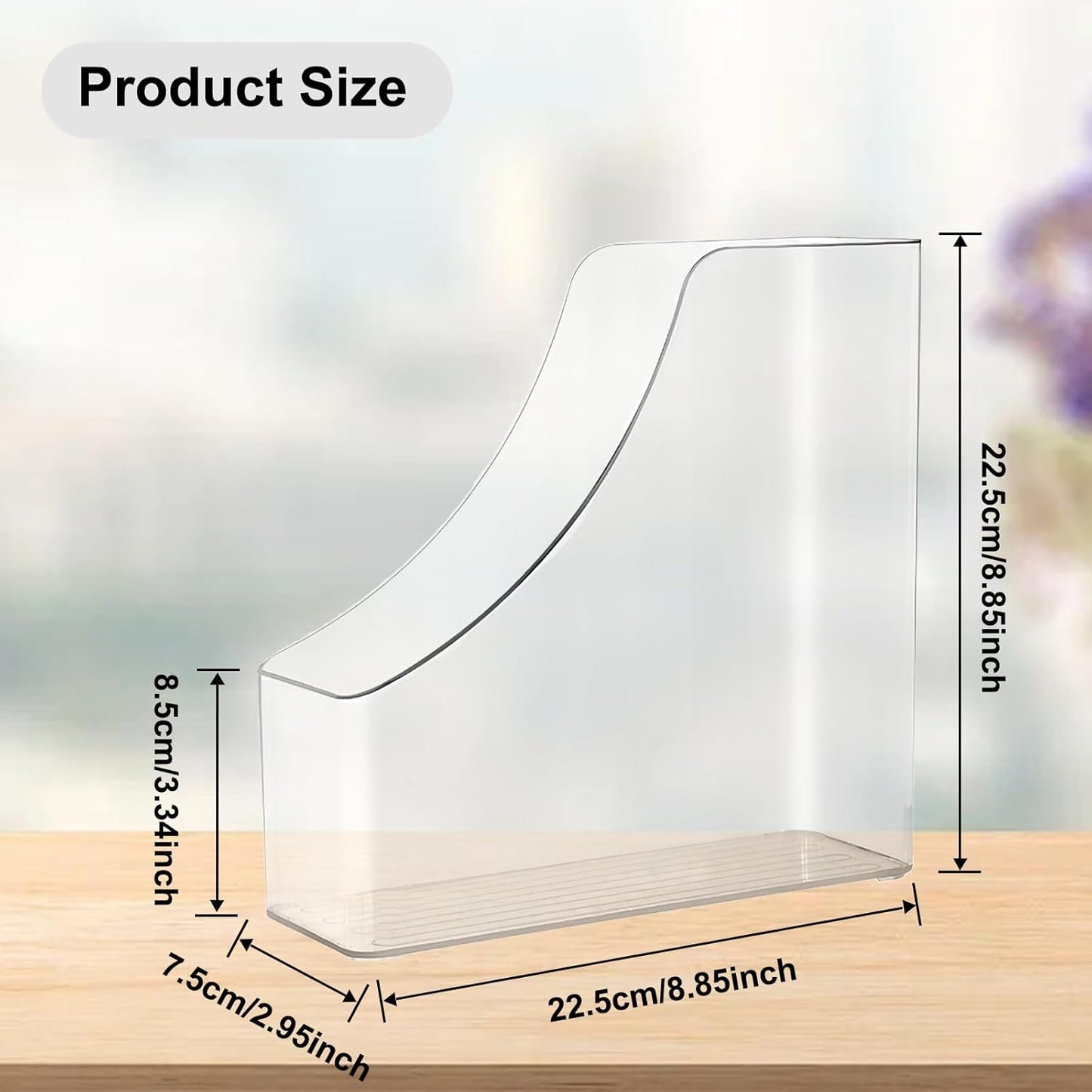 4 Pack Vertical File Holder Clear PET Desk Organizer and Storage Bins Holding for Magazines Binders Notebooks Envelopes File Organizer for Desk Multi-purpose Plastic Document Organizer Work Desktops