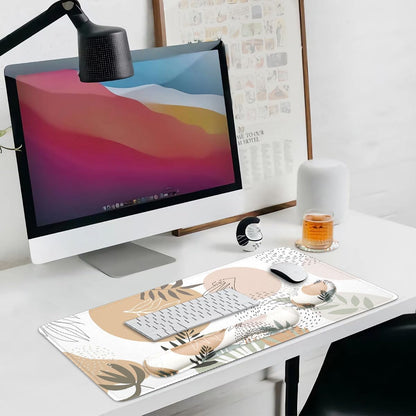 Large Mouse Pad and Keyboard Wrist Rest, Desk Pad for Keyboard and Mouse, 4-in-1 Large Gaming Mouse Pad with Wrist Support, Desk Mat for Home Office Study Game-Galaxy Fluid
