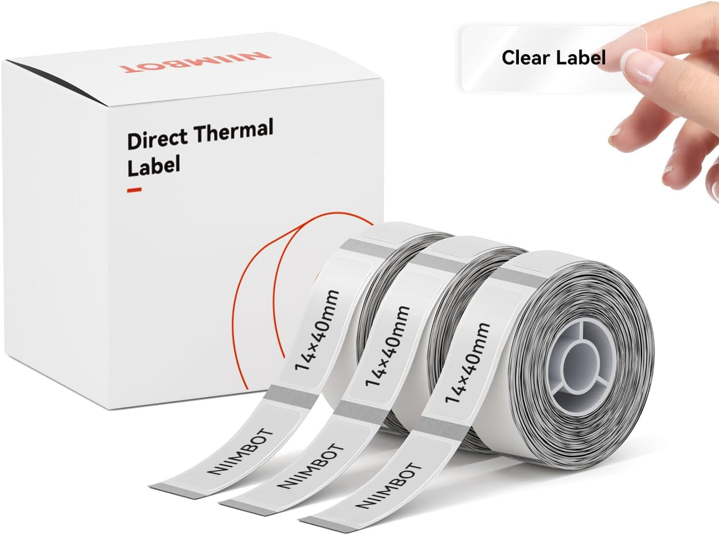 NIIMBOT White Cable Label Maker Tape for D11/D110/D101 Label Maker, 12.5 x 109 mm (0.49'' x 4.29''), 3 Rolls, Thermal Label for Home Office Labeling Tape Replacement