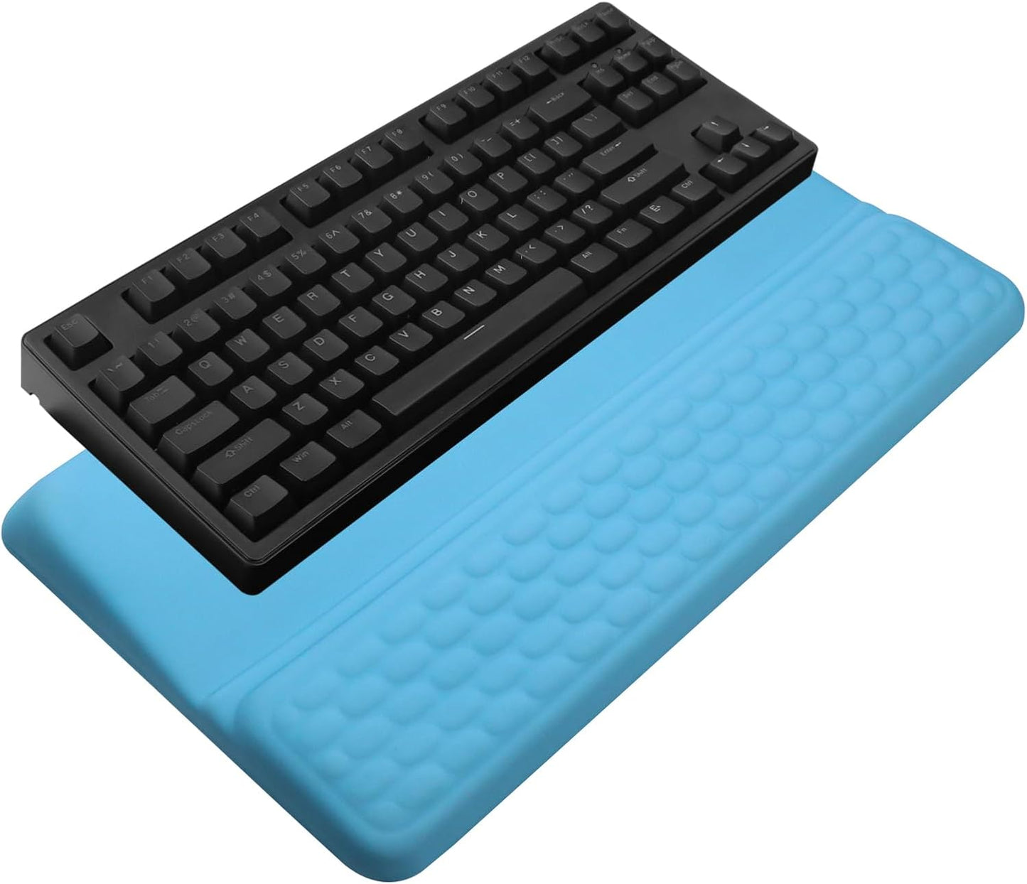 Computer Keyboard Stand with Wrist Rest, Ergonomic Tilted Keyboard Holder - Keyboard Riser with Wrist Pad - Keyboard Tray Support for Office Home - Black