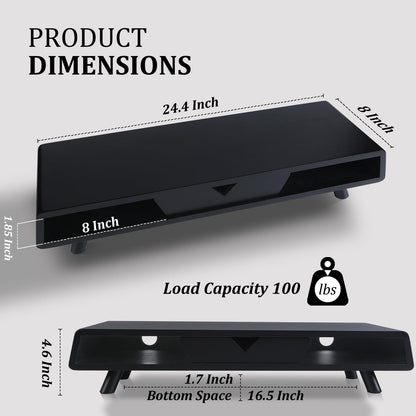Homerays Monitor Stand with Drawer, Exquisite Computer Monitor Stand for Desk, Ergonomic Wood Monitor Stand Riser for Computer,Laptop,Printer,TV,Bamboo,White