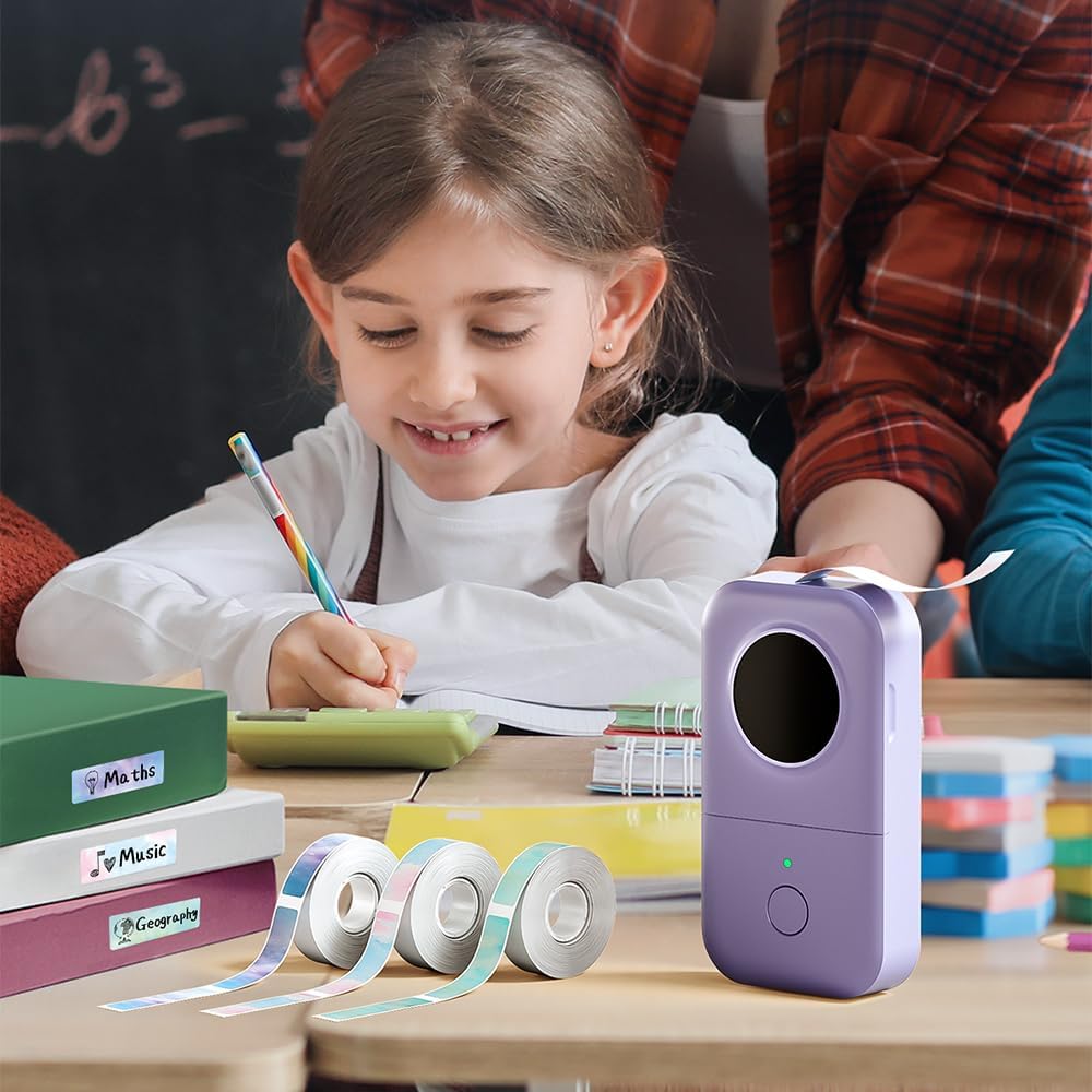 Phomemo Label Maker, D30 Portable Bluetooth Label Maker Machine with Tape, Small Mini Label Printer, Multiple Templates Fonts Icon Labeler for Home, School, Office