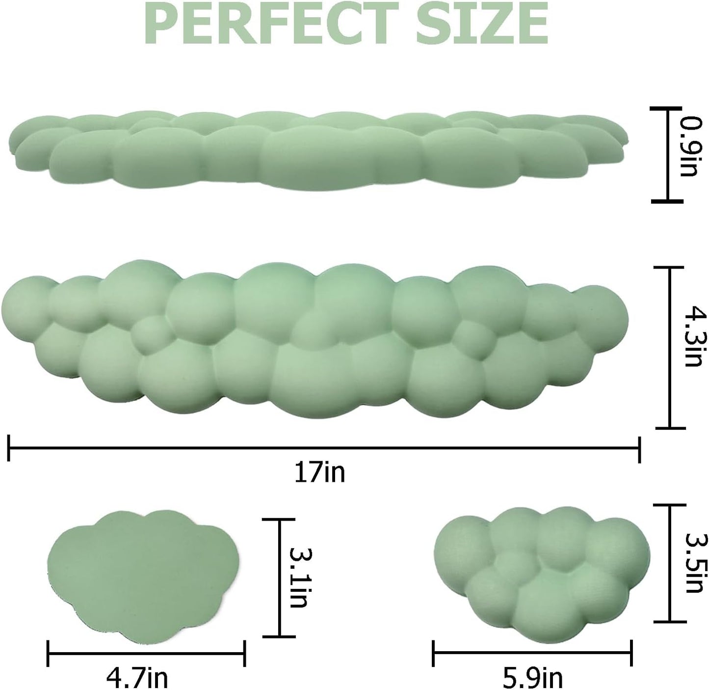 Ergonomic Keyboard Wrist Rest, PU Leather Memory Foam Cloud Wrist Rest for Computer Keyboard, Mouse Wrist Rest and Keyboard Pad for Gaming, Office, Computer, Laptop, Typing Pain Relief, Pastel Pink