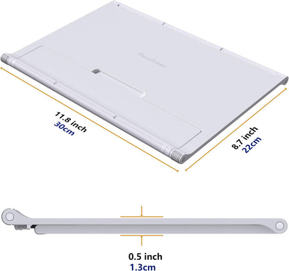 Readaeer Portable Book Stand Free Angle Adjustable Book Holder for Thick Textbook Collapsible Lightweight Book Rest (White)