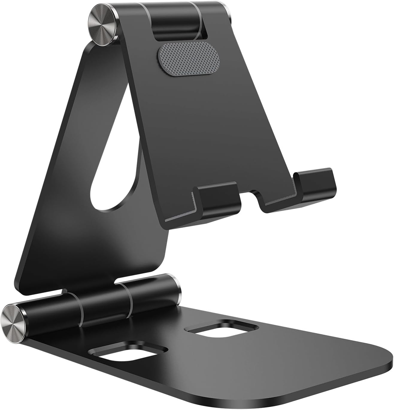 aceyoon Foldable Phone Stand for Desk, Fully Adjustable Cell Phone Holder with Anti-Slip Base, Compatible with iPhone 17/16/15/14/13/12/11 Pro Max & 4''-13'' Smartphones, Black