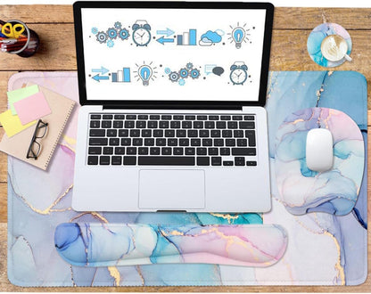 Memory Foam Set Wrist Rest Pad & Mouse Wrist Rest Support,Ergonomic Design for Office,Home,Laptop,Desktop Computer,Gaming Keyboard - Pink