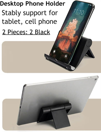 Adjustable Foldable Cell Phone Stand for Desk, Compatible with Most Smartphones and Tablets, Fits Devices up to 10 Pounds