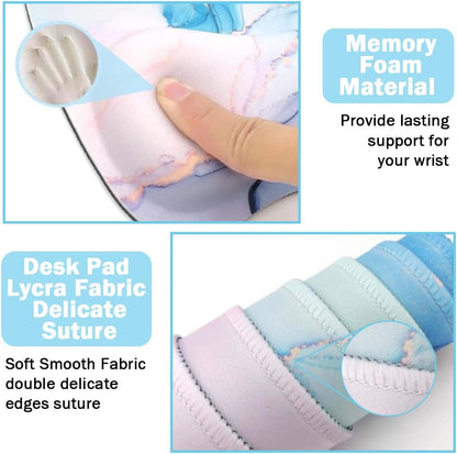 Memory Foam Set Wrist Rest Pad & Mouse Wrist Rest Support,Ergonomic Design for Office,Home,Laptop,Desktop Computer,Gaming Keyboard - Pink