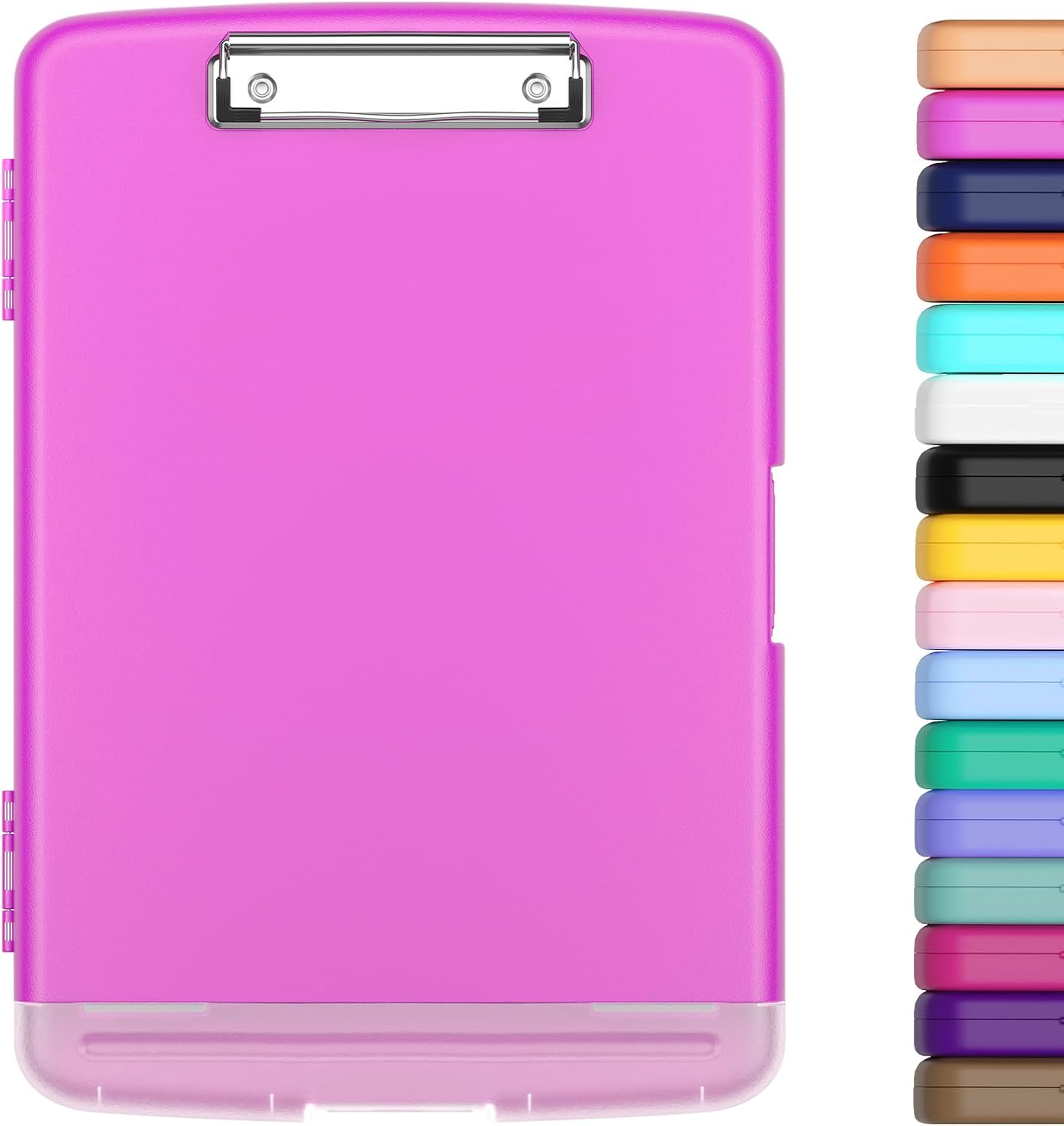 Hongri Clipboard with Storage with Pen Holder, Folder Nursing Clip Board 8.5 x 11 Foilo-Side Opening, High Capacity, Light Weight for Teachers, Classroom. Size 14 x 9.6 x 1.2 in(Pink)