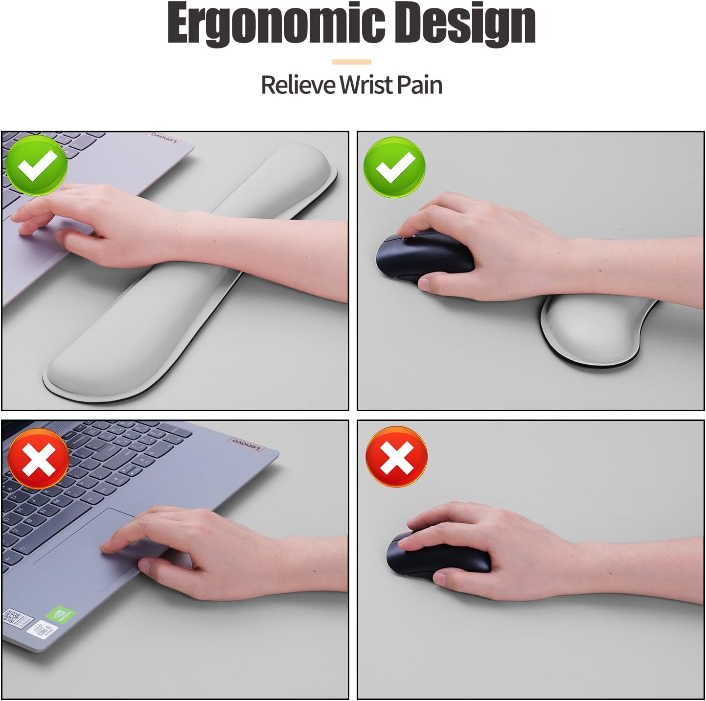 Bloss Leather Desk Pad and Keyboard Wrist Rest, Large Mouse Pad + Keyboard Pad+Mouse Wrist Support, Non-Slip Desk Mat Protector for Office, Home(31.5×15.7 Inches,Beige)