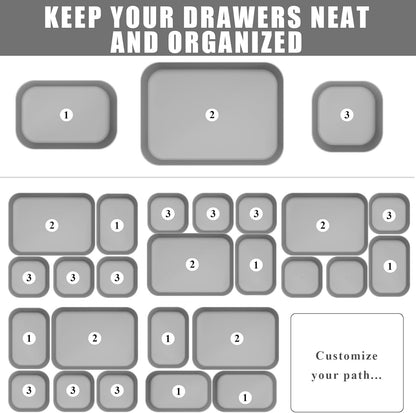 Plastic Drawer Organizers, 10 PCS Drawer Organizer Bins, Bathroom and Vanity Organizer Plastic Tray, Makeup organizer and storage for Makeup, Bedroom, Kitchen Gadgets Utensils and Office (Green)