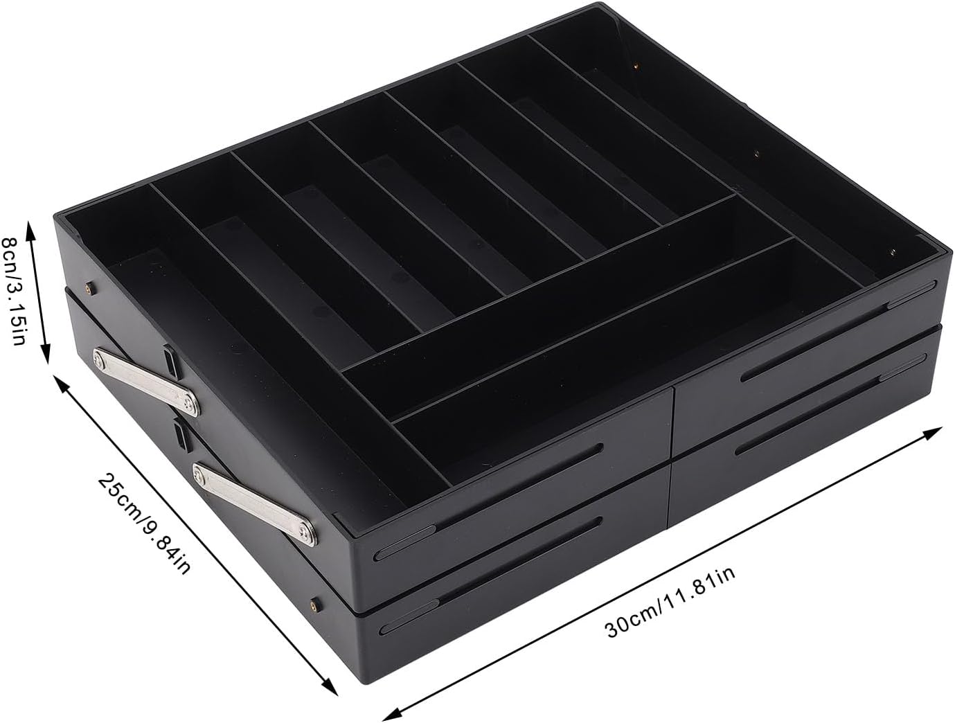 Extra Large and High Drawer Organizer, 2 Tier Smart Expandable Desk Organizer, Multi Level Junk Drawer Organizer for Makeup, Jewelry, Desk, Office Drawers (Gray)