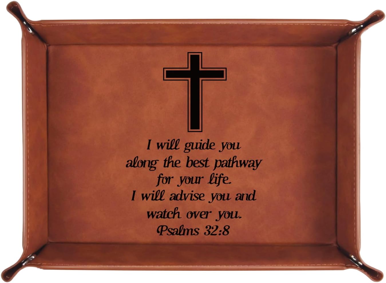 Christian Gifts,Leather Tray Engraved Personalized Tray,Bible Verse Faith Religious Birthday Inspirational Gifts,Valet Desktop Storage Organizer (Philippians 4:13)