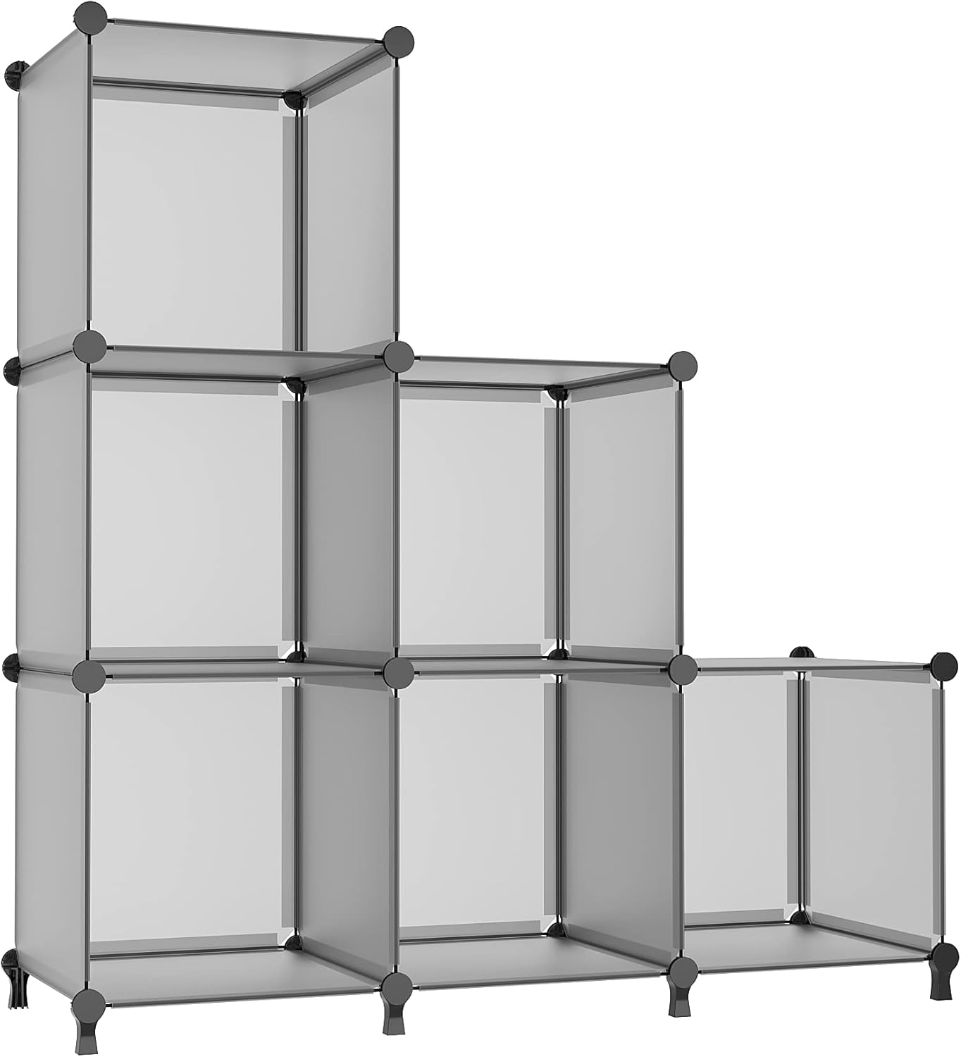 AWTATOS Cube Storage Organizer, Storage Cubes Shelves Bookshelf, 6 Cube Closet Organizers and Storage, DIY Stackable Plastic Clothes Organizer Shelving for Bedroom, Home, White